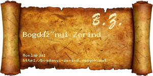 Bogdányi Zerind névjegykártya